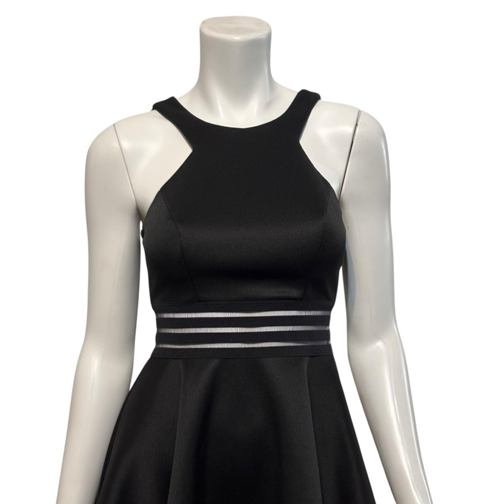City Studio Halter Dress Black Padded A-Line Strappy Back Stretch Size 3 - Picture 5 of 9